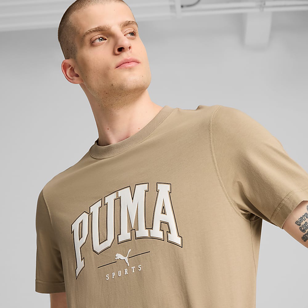 PUMA Men's Squad Big Logo Oak Tee - Stylish Cotton T-Shirt for Casual Wear & Gym - Perfect for Everyday Outfits & Workouts