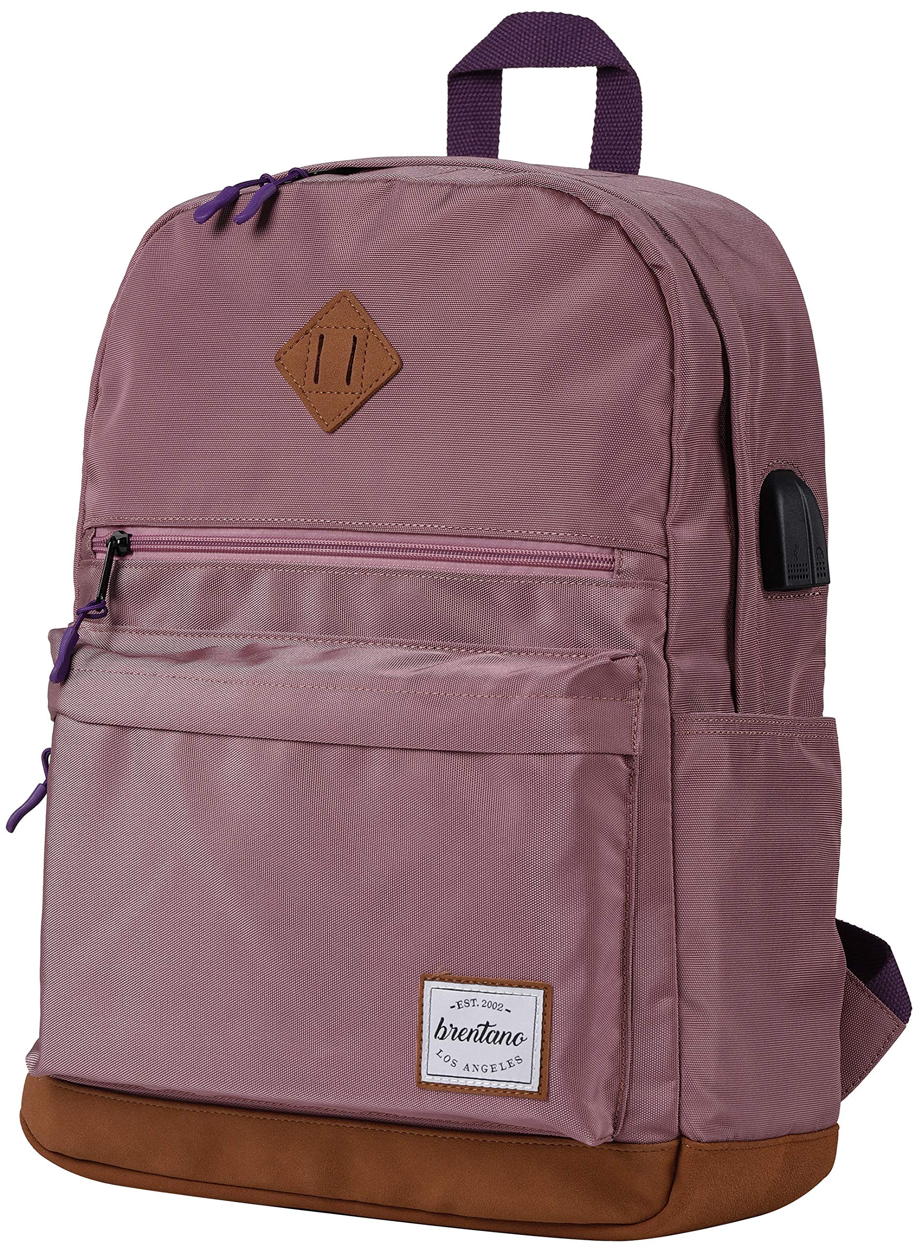 B BRENTANO Waterproof Unisex Backpack - Lightweight Travel Daypack for Hiking, School & Commuting (Ash Rose) - Perfect for Outdoor Adventures & Daily Use