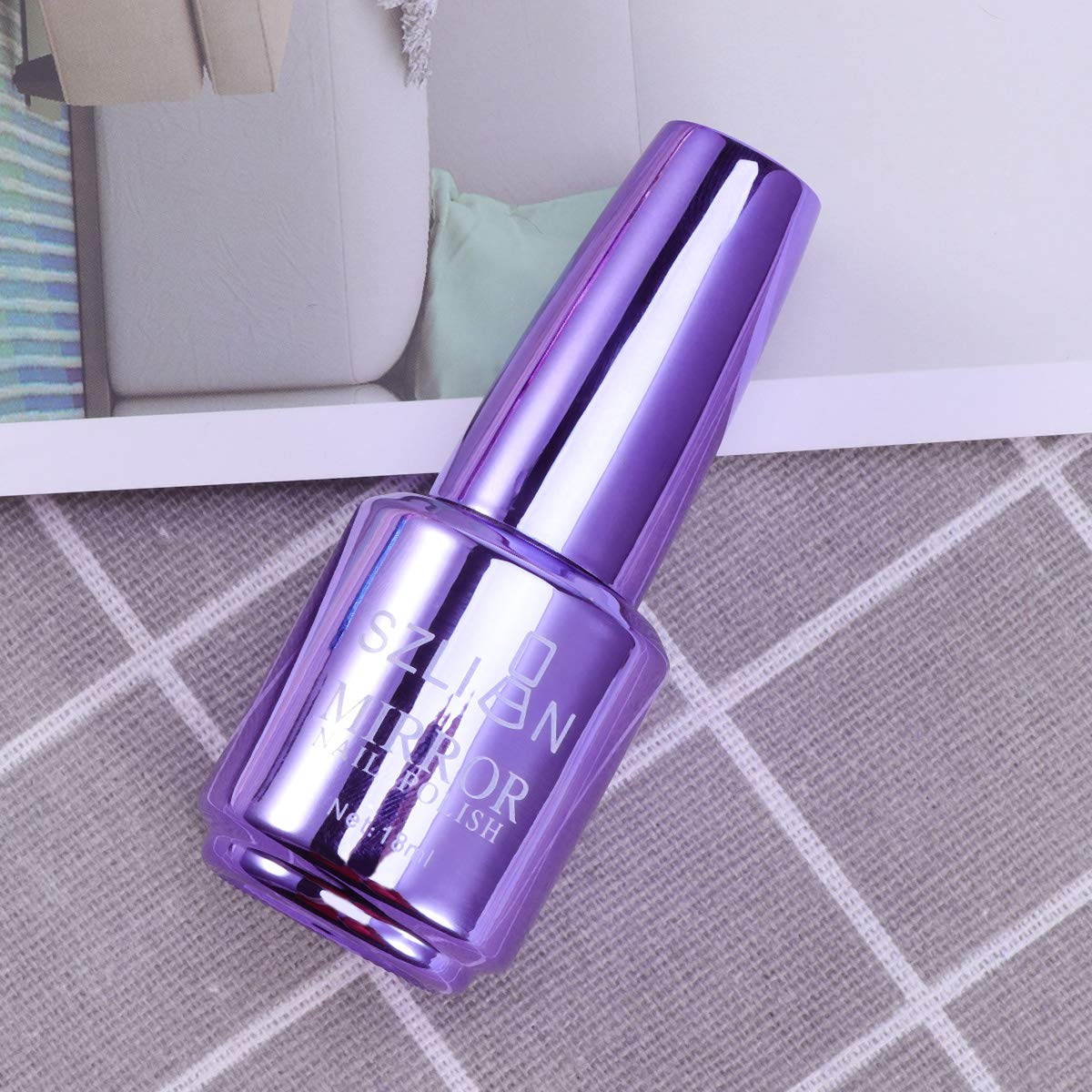 Lurrose Mirror Nail Polish - Metallic Purple Blue Gel Nail Varnish for Nail Art | Long Lasting High Shine Manicure & Pedicure | Perfect for Parties, Weddings, and Special Occasions