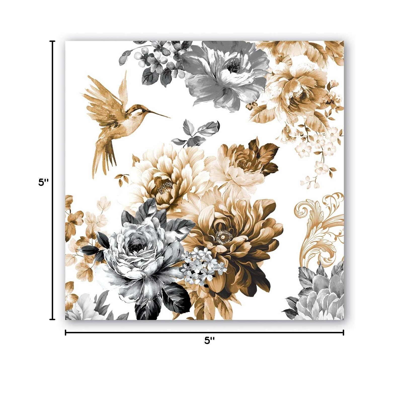 Michel Design Works Cocktail Napkins - Elegant Gardenia Floral Design, 4.5