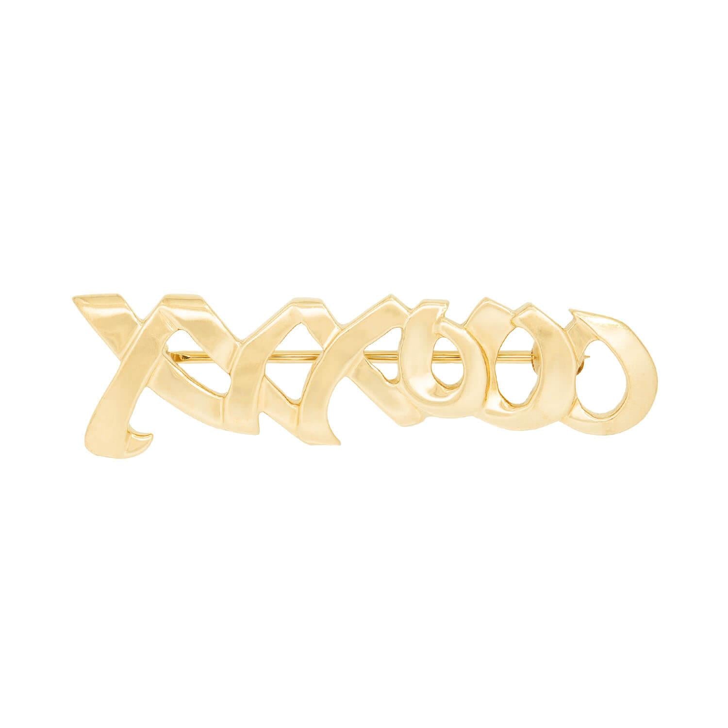 Vintage Tiffany & Co. 18k Gold Paloma Picasso XXXOOO Pin Brooch - Elegant Collectible Jewelry for Special Occasions & Gift Giving