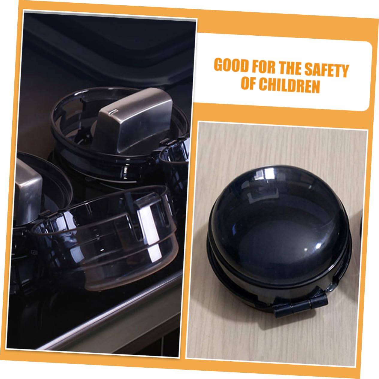 Universal Gas Stove Knob Covers - Childproof Safety Protectors for Kitchen Stove Knobs (Set of 4, Black) | Prevent Accidental Gas Leaks & Toddler Burns - Ideal for Homes with Kids & Elderly Safety