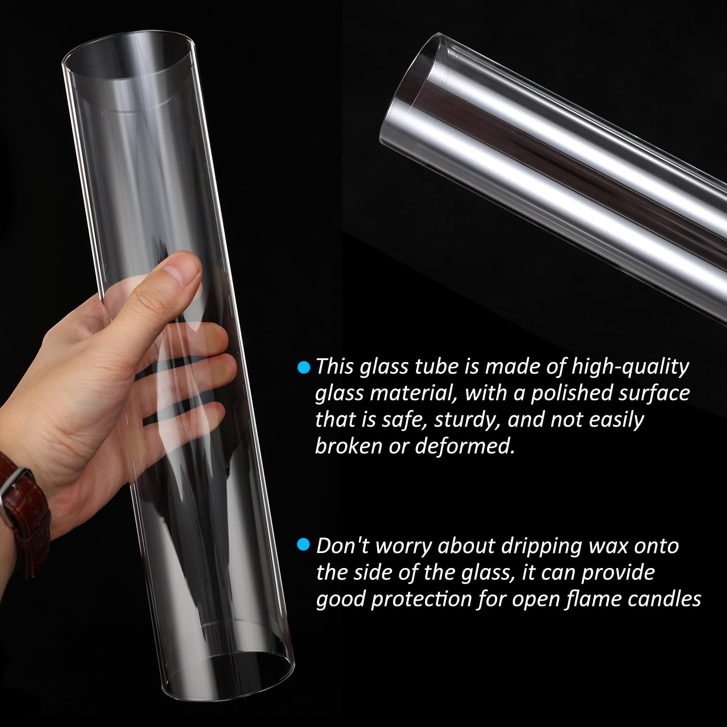 6-Pack Clear Glass Hurricane Candle Holders - 2.5