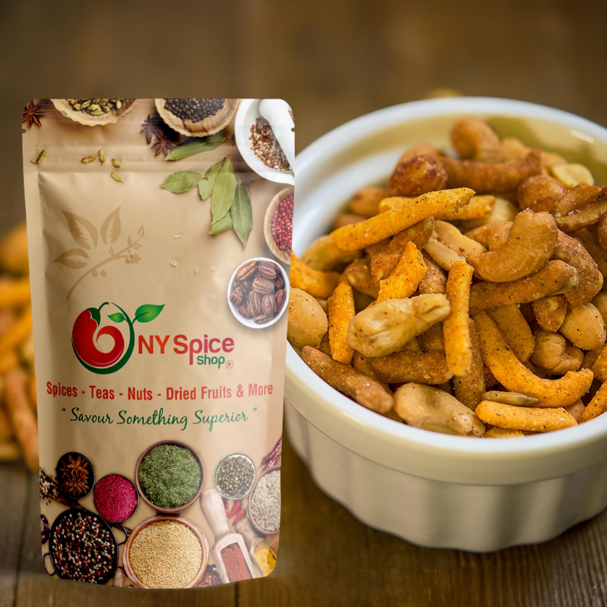 NY Spice Shop Cajun Hot Sticks Snacks - 1 Pound Spicy Cajun Corn Sticks - Crunchy Toasted Cajun Snack Mix - Perfect for Parties, Hiking & Game Day - Hot & Spicy Trail Mix Sticks - Cajun Style Hot Chips for Snacking