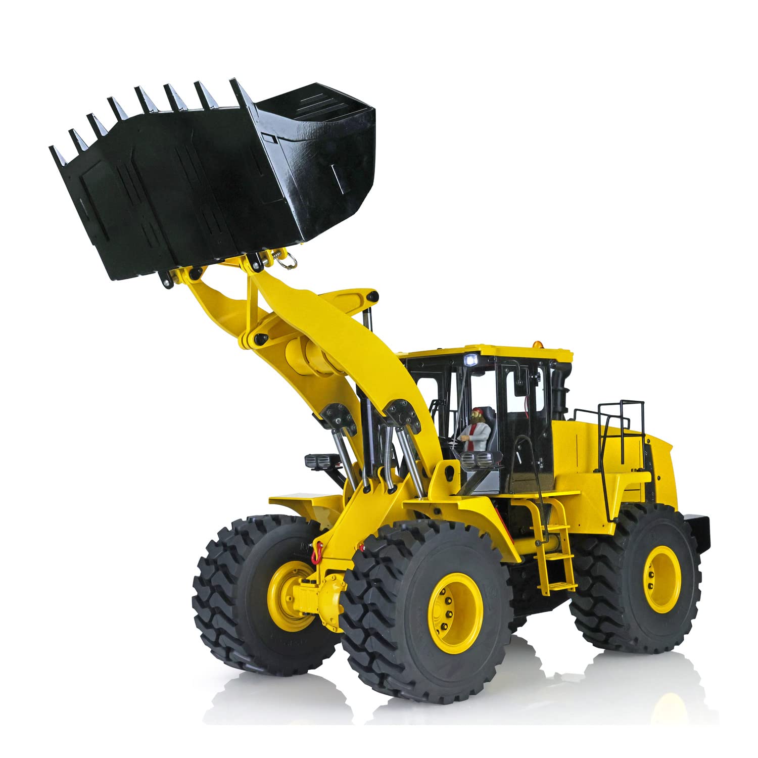 TOUCAN XDRC 1/14 Scale Metal RC Hydraulic Loader Truck - Wa470 Fully Assembled Remote Control Car with ESC, Motor, Servo, LED Lights & Sound Effects - Perfect for Construction Site Simulation & RC Hobby Enthusiasts