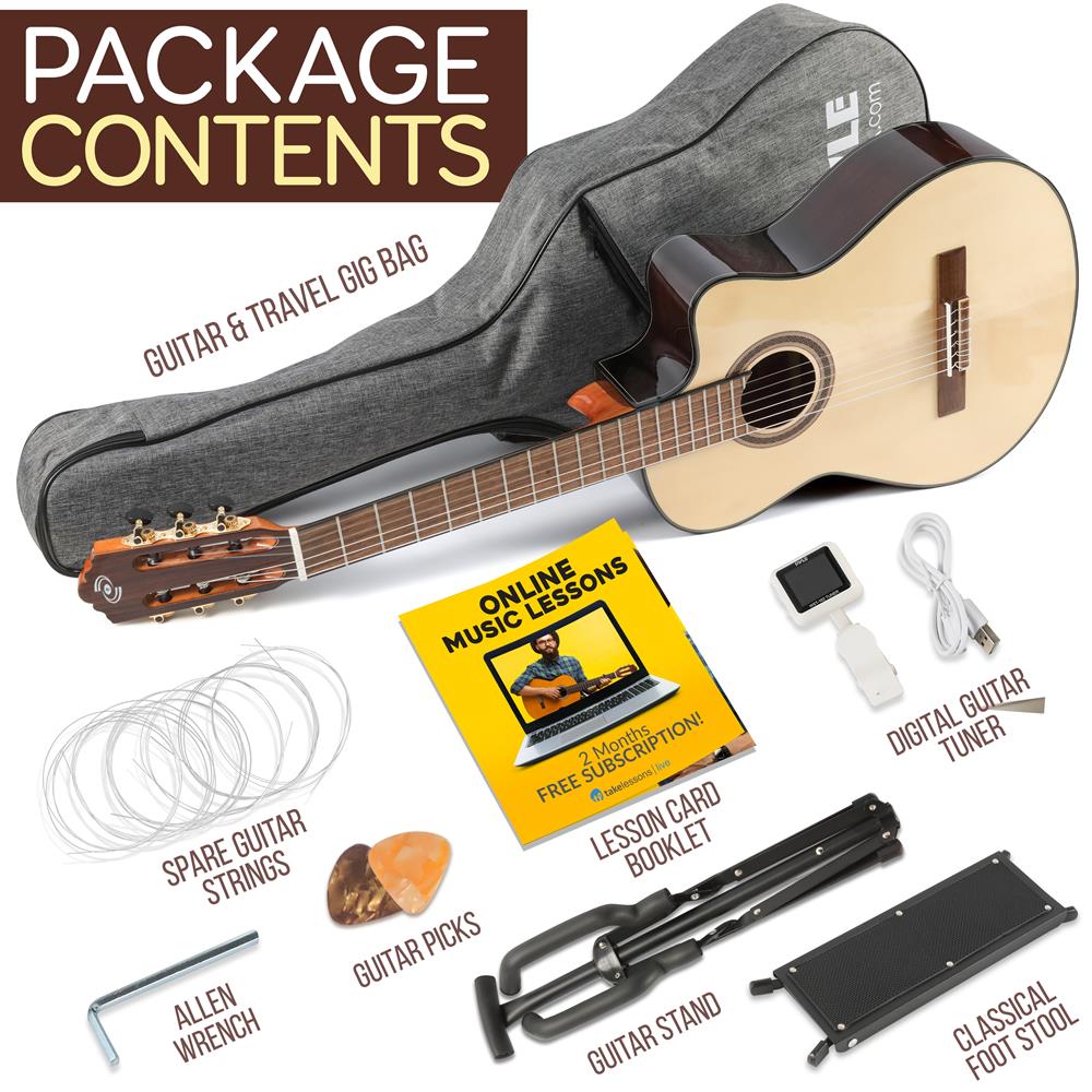 Complete Classic Acoustic Guitar Kit for Beginners - 6 String Guitar with Tuner, Case, Strap & Picks - Perfect for Learning, Practice & Live Performances