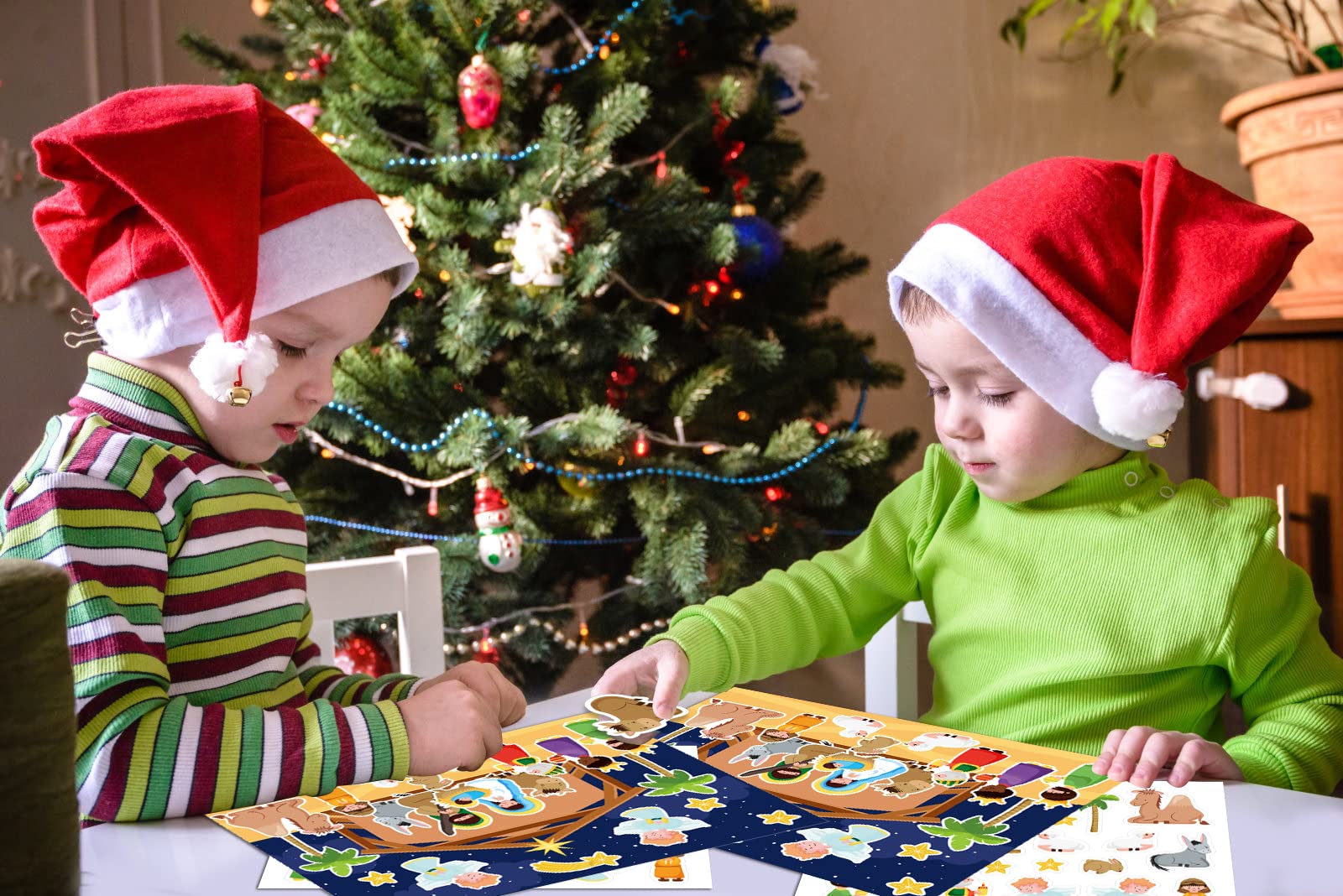 FLYAB Nativity Stickers 12 Sets - Christmas Nativity Scene Stickers for Kids, Religious Party Games, Bible School & Classroom Activities | Perfect for Christmas Decorations, Sunday School Crafts & Holiday Family Fun