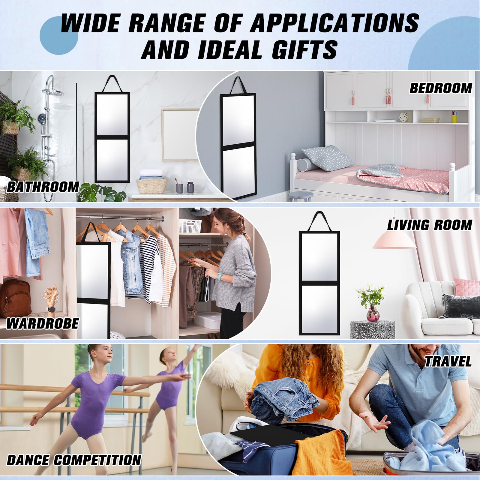 Foldable Travel Hanging Mirror 33.5