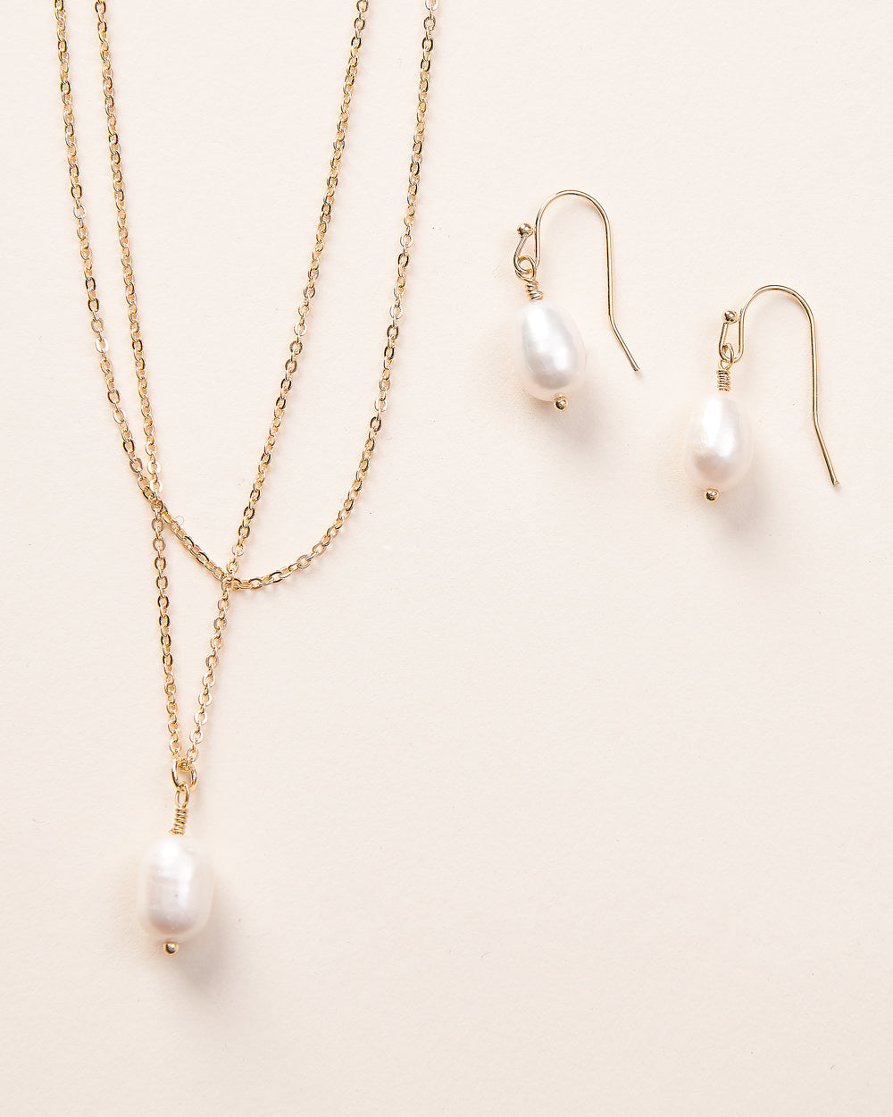 Elegant Layered Pearl Drop Bridesmaid Jewelry Set - Necklace & Earrings for Weddings, Parties & Formal Events