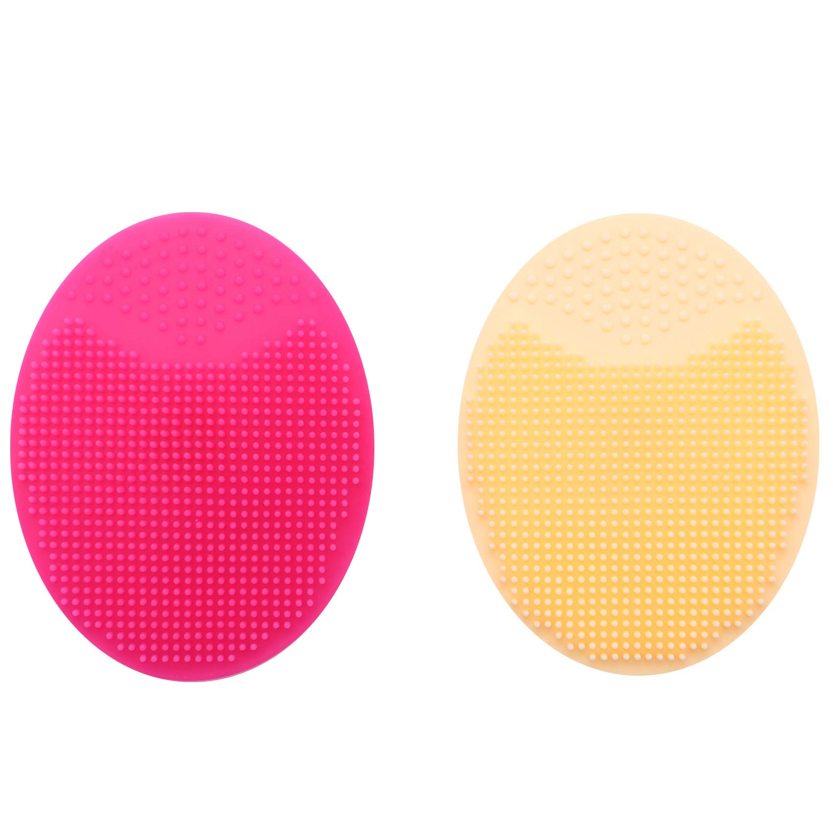 HUFFA 2-Pack Silicone Facial Cleansing Brush - Gentle Exfoliating & Deep Cleaning Scrubber for Face Wash, Makeup Removal & Skin Care - Perfect for Daily Beauty Routine & Travel