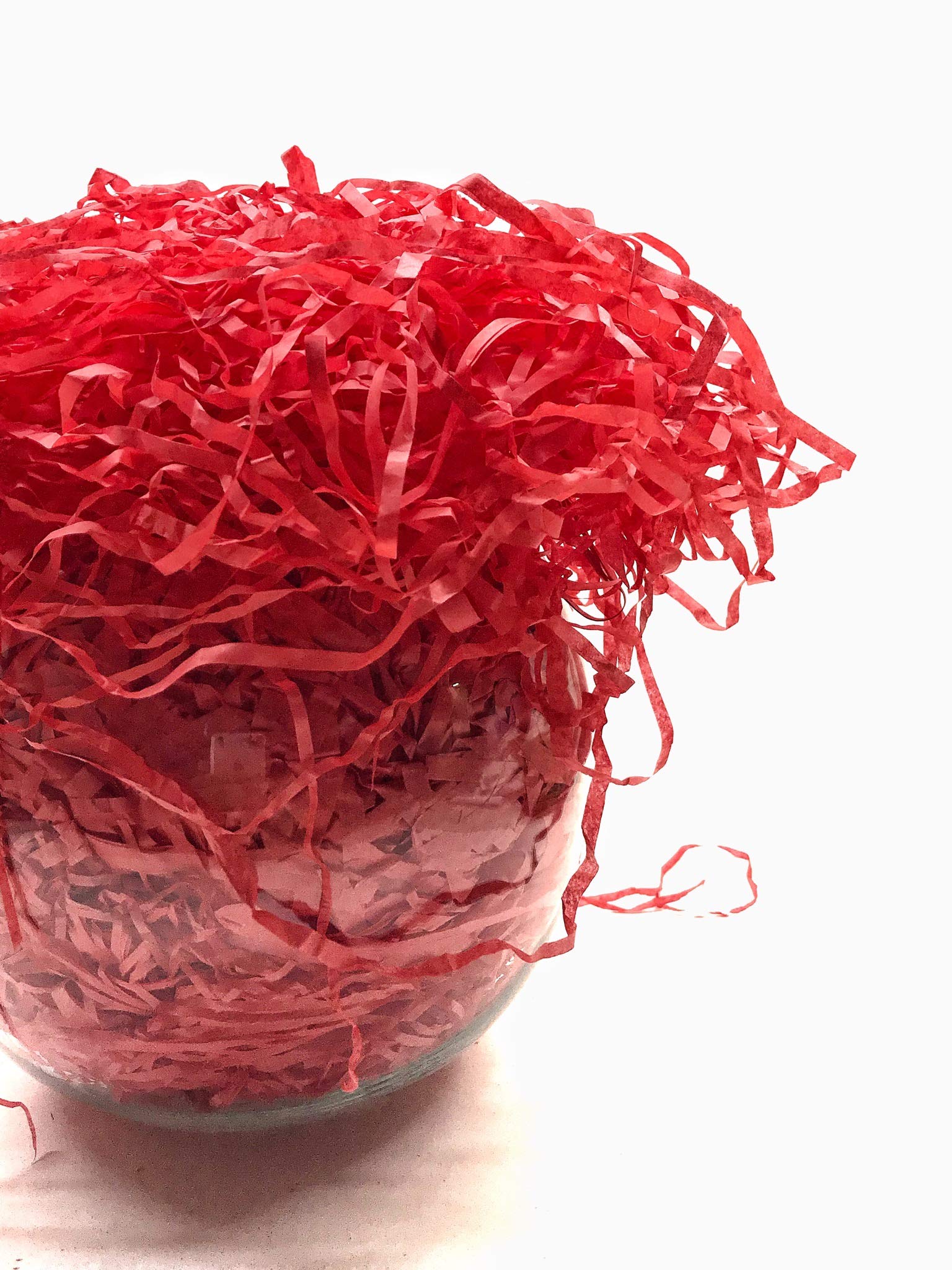 Eco-Friendly Shredded Paper Grass - 200g Gift Box & Basket Filler, Decorative Packaging Material for Parties, Easter, Christmas & DIY Crafts (Red)