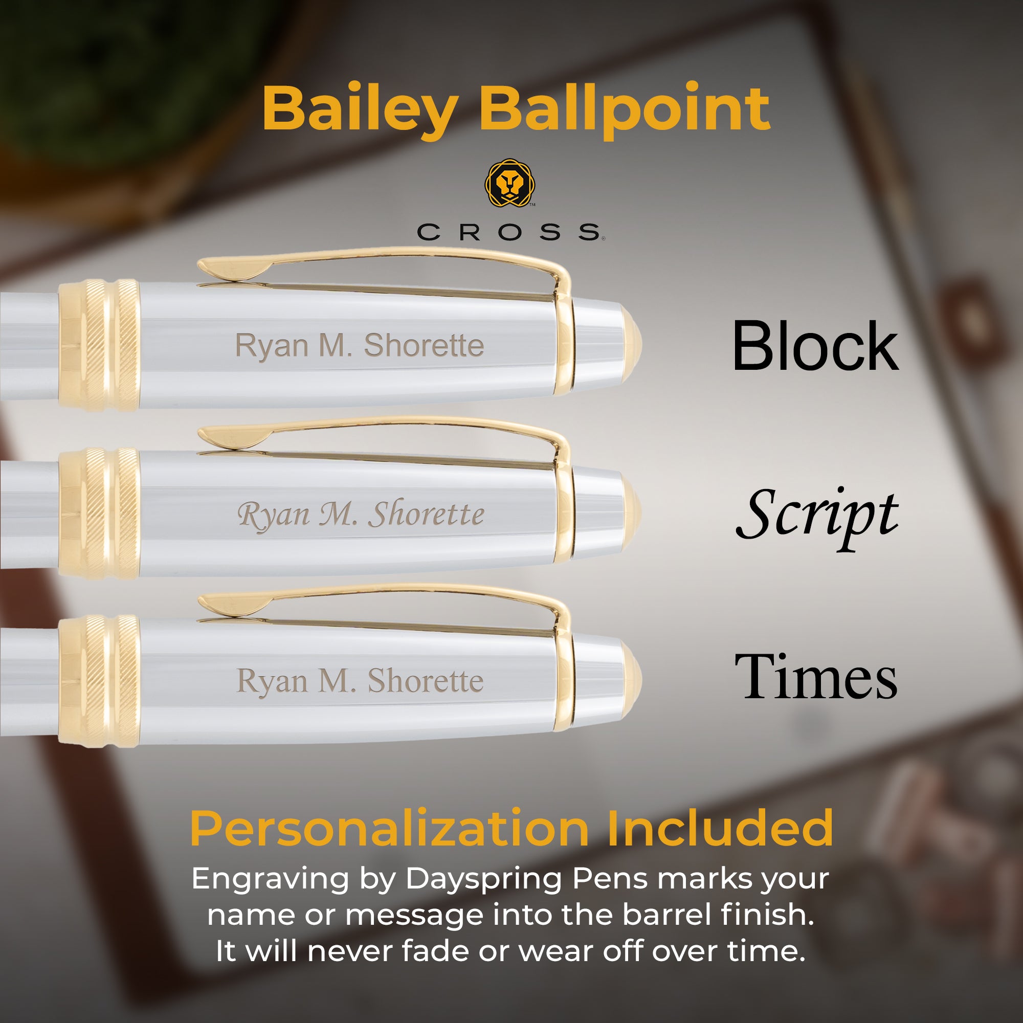 Cross Bailey Medalist Ballpoint Pen - Premium Stainless Steel Fountain Pen for Writing, Business & Gifts - Smooth Ink Flow for Office, School & Everyday Use