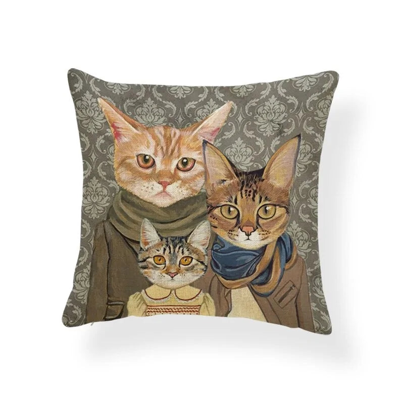 Stylish Cat-Themed Pillow Covers - Soft Decorative Throw Pillow Cases for Living Room, Bedroom, Sofa - Perfect for Home Decor & Gift Giving