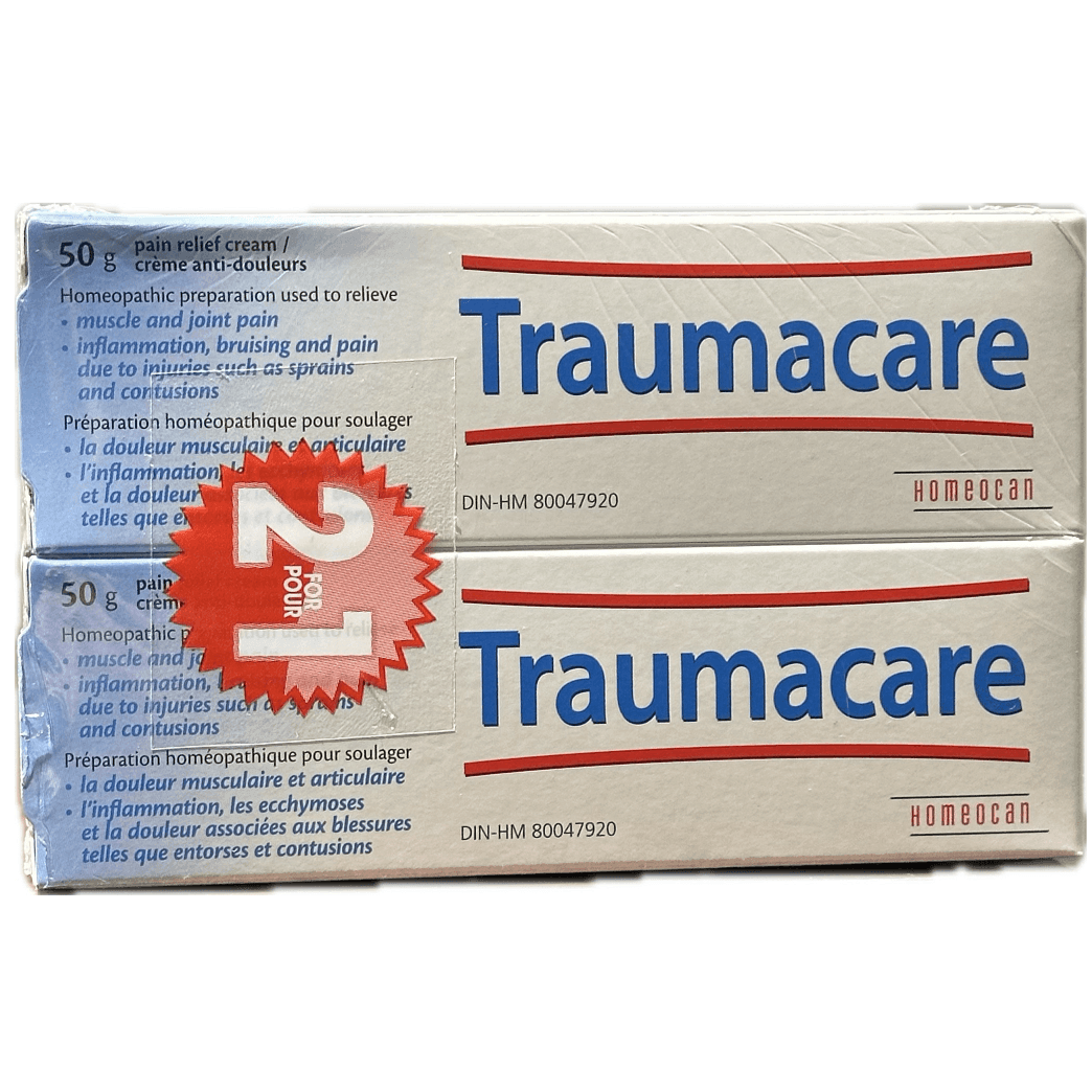 Homeocan Traumacare Pain Relief Cream Tube 50g + Bonus 50g FREE - Natural Homeopathic Remedy for Muscle & Joint Pain Relief - Perfect for Athletes & Active Lifestyles