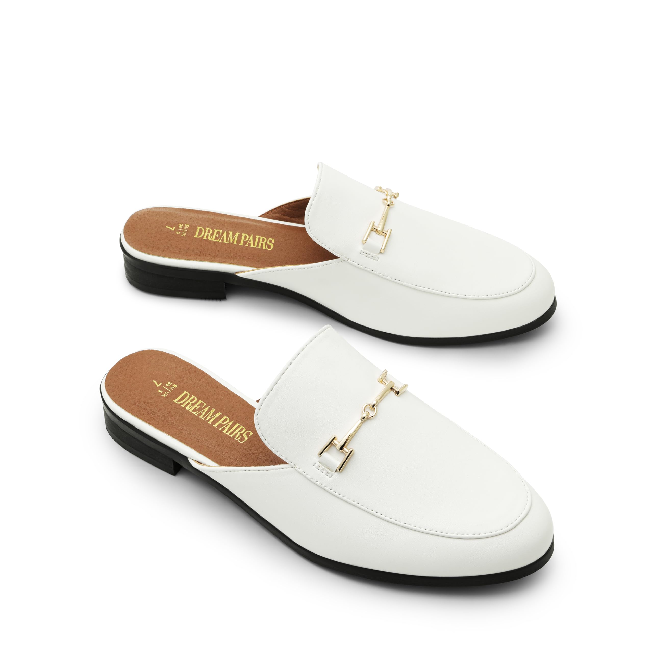 DREAM PAIRS Women's Comfortable Buckle Mules - Slip On Backless Loafers & Slides for Casual Wear, Office, and Home Use