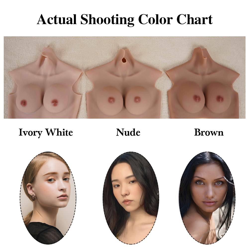 Realistic Plus Size Silicone Half Body Breast Forms - Matte Skin Finish for Crossdressers & Drag Queens | Perfect for Cosplay, Gender Affirmation & Performance Enhancement