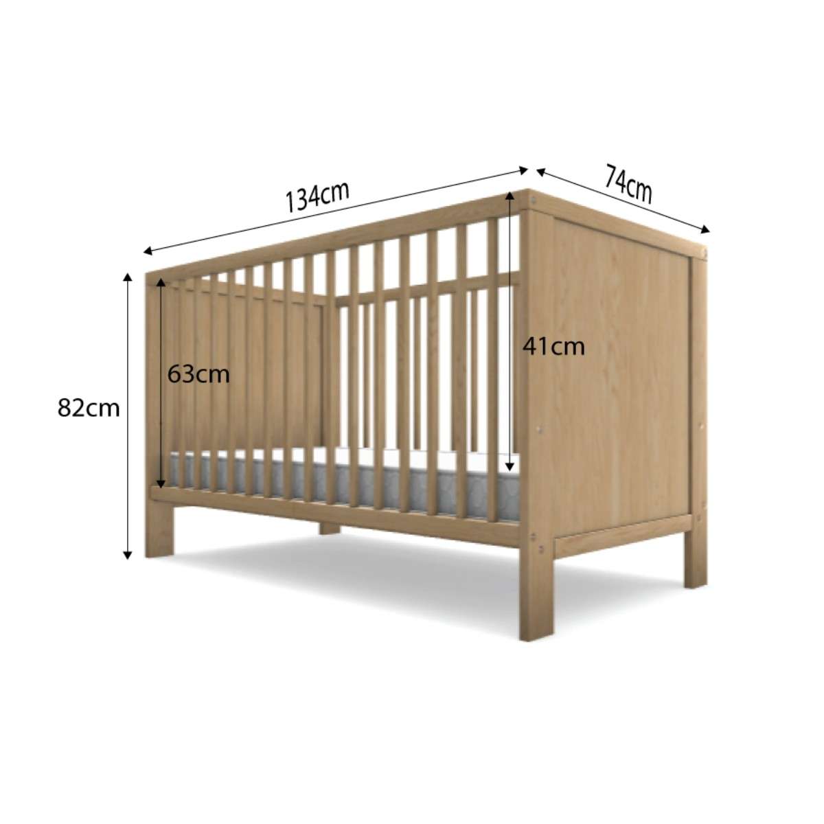 Aspiring Natural 3-in-1 Convertible Crib to Toddler Bed with Mattress – Perfect for Nursery, Daycare & Growing Toddlers