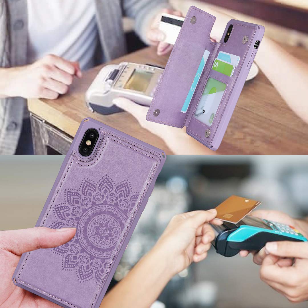 RFID Blocking PU Leather Wallet Case for iPhone X/Xs/10/10S 5.8