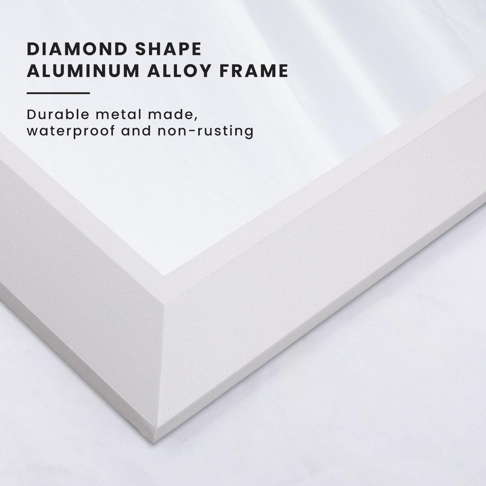 Amorho 60x36 Inch White Thick Metal Framed Bathroom Wall Mirror - Large Rectangle Over 2 Sinks Vanity Mirror for Bedroom, Living Room & Entryway - Perfect for Makeup, Grooming & Home Decor