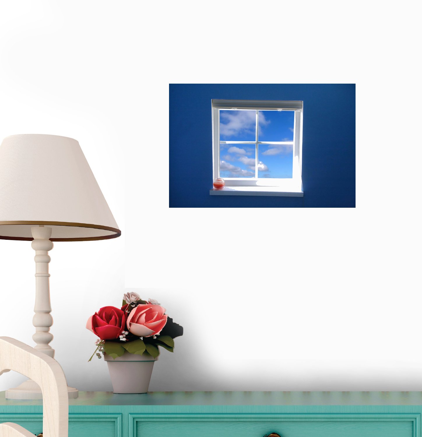 Wallmonkeys Blue Sky Freedom Peel & Stick Wall Decal - 18x12 Inches - Removable Window & Wall Sticker for Home, Office & Nursery Decor