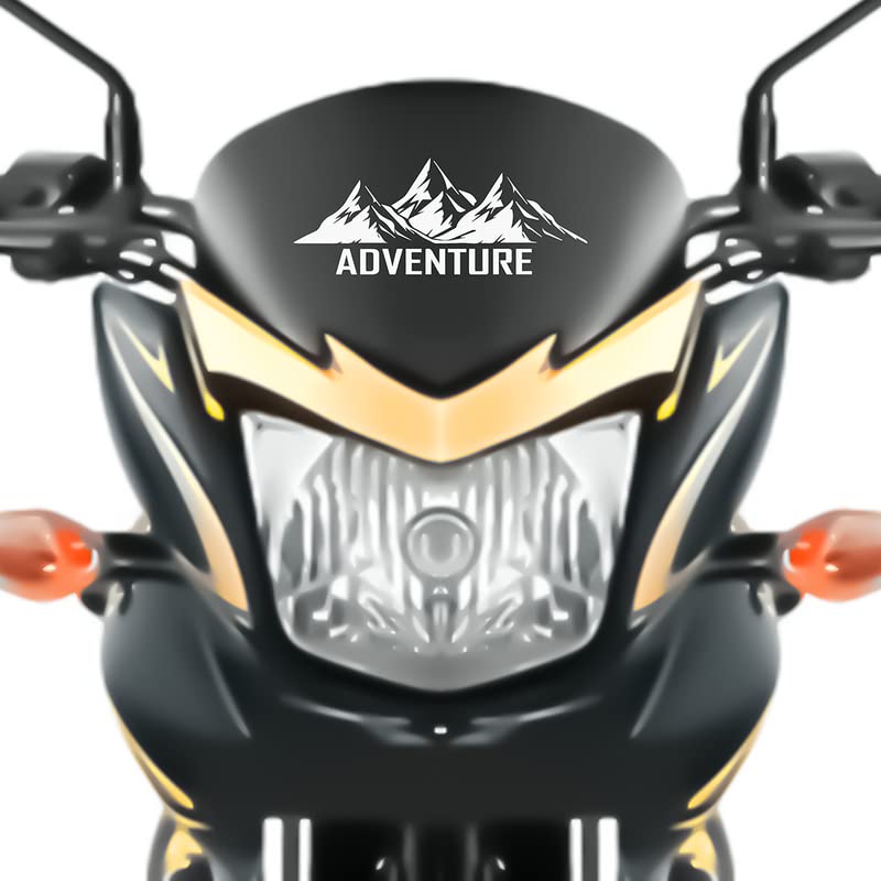 Dikoria Adventure Bike Sticker - Waterproof Vinyl Decal for Racer Bikes, Sports Bikes, Scooters, and Scootys - 6x6 Inch White Standard Size - Perfect for Motorcycle Helmets, Laptops, and Water Bottles - Enhance Your Ride's Style