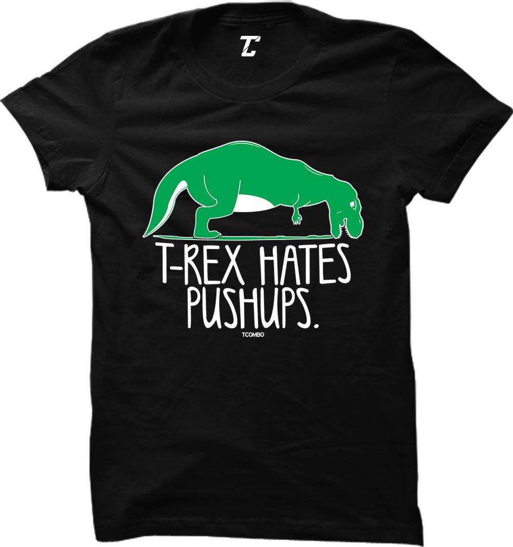 Funny Gym Workout T-Shirt for Women - 'T-Rex Hates Pushups' Dinosaur Design | Perfect for Fitness Enthusiasts & Gym Lovers