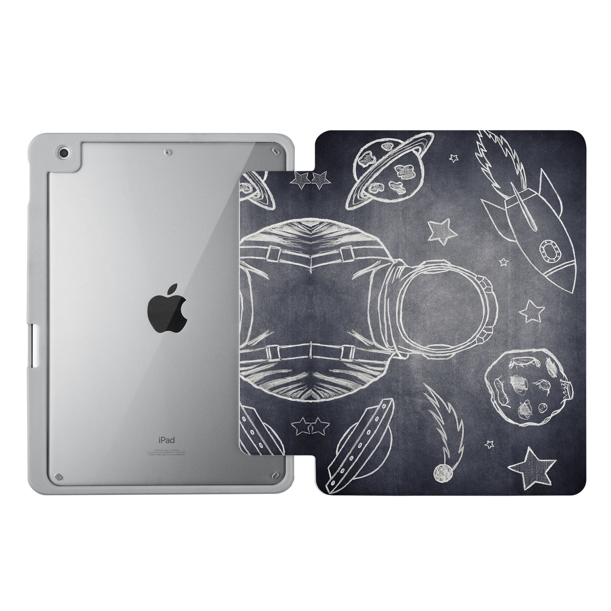 Premium iPad 360 Elite Case with Astronaut Space Design - Durable Protective Cover for iPad Pro/Air/Mini - Perfect for Work, Travel & School Use