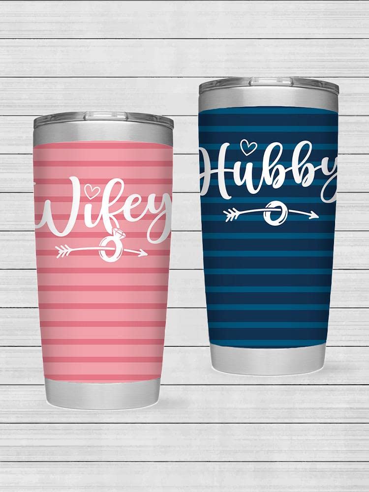 Hubby Tumbler - Insulated Stainless Steel Travel Mug for Hot & Cold Drinks - Unisex Design by SmartPrintsInk - Perfect for Office, Gym, Camping and Outdoor Activities