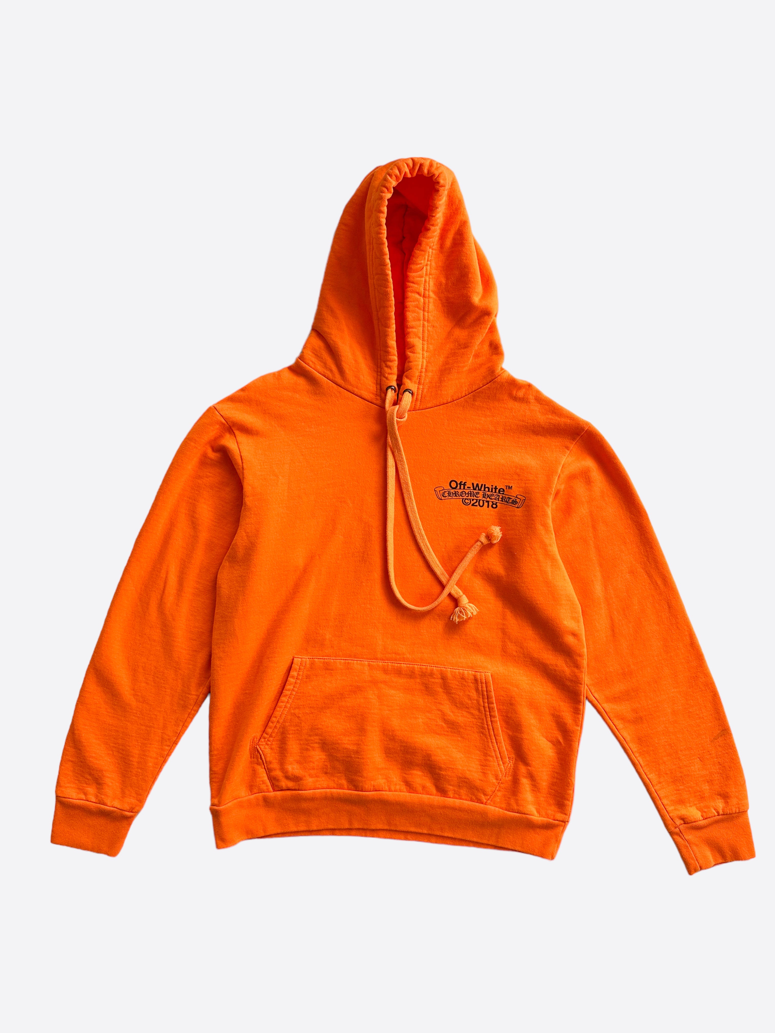 Chrome Hearts Off White Orange & Black Scroll Logo Hoodie - Stylish Streetwear for Men & Women | Perfect for Casual Outfits, Urban Fashion & Everyday Wear