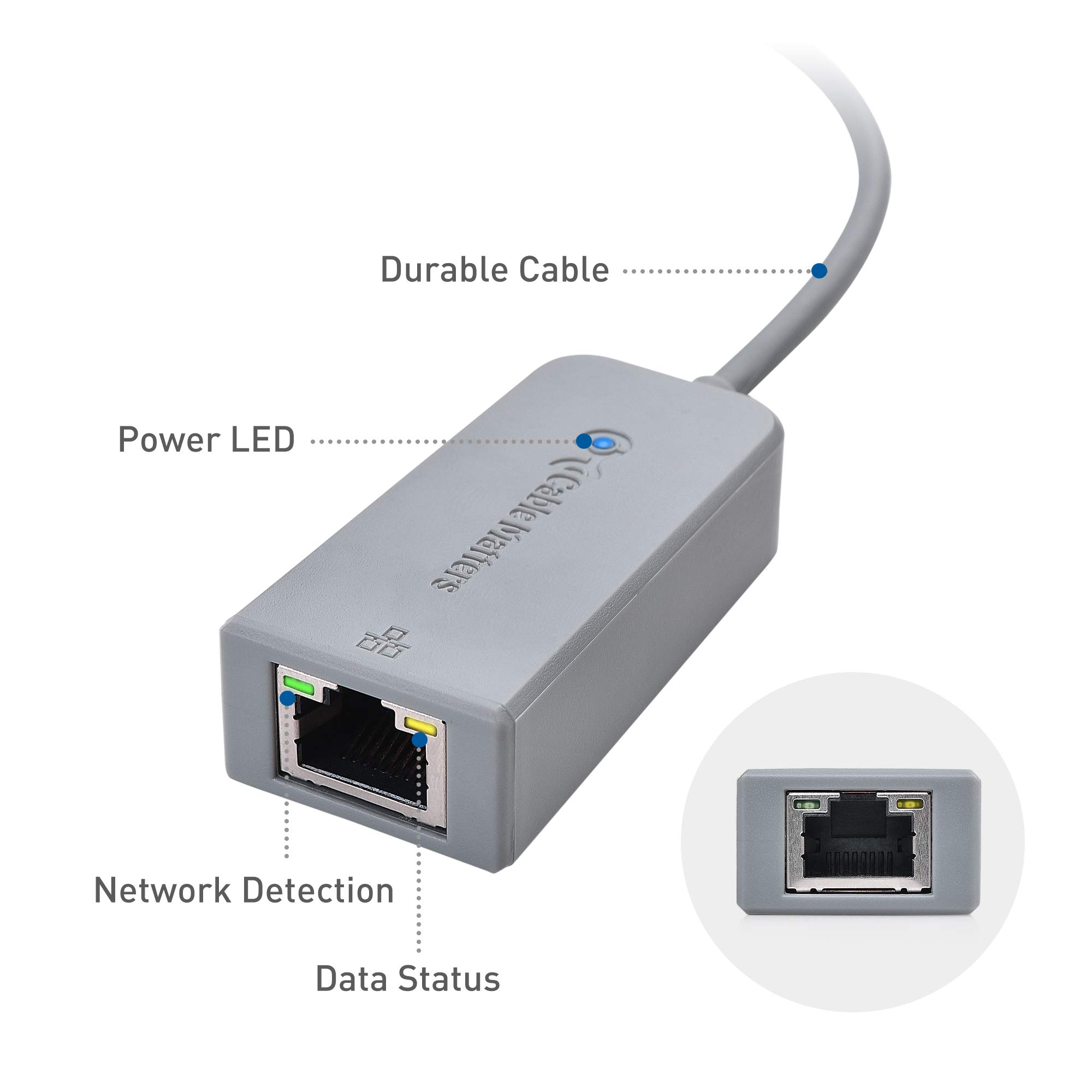 **Cable Matters USB C to Ethernet Adapter - 1Gbps Gigabit Ethernet, PXE Boot, MAC Address Clone (Thunderbolt 3 Compatible) - Gray - Works with MacBook Pro, XPS, Surface Pro - Perfect for Home Office, Gaming & Remote Work**