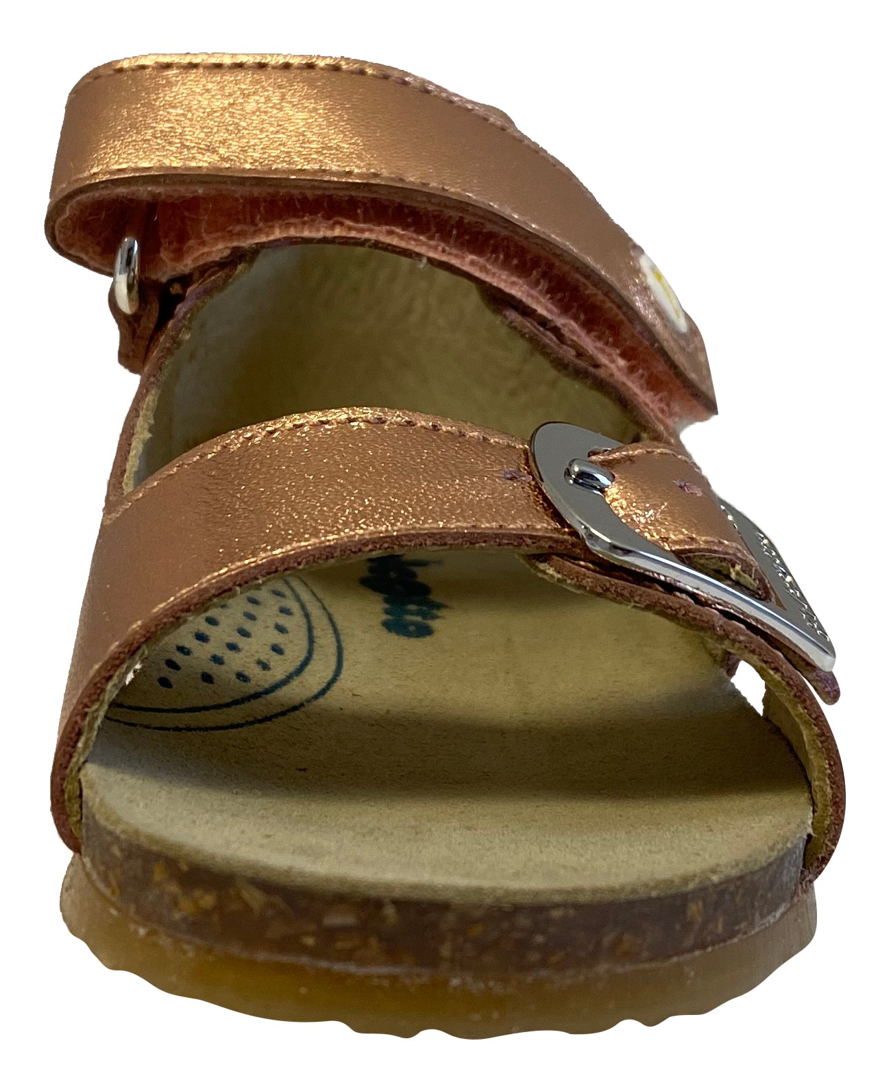 Falcotto Girls' Open Toe Sandals - Rose Gold Glitter Laminato | Comfortable Summer Shoes for Kids, Beach & Party Wear
