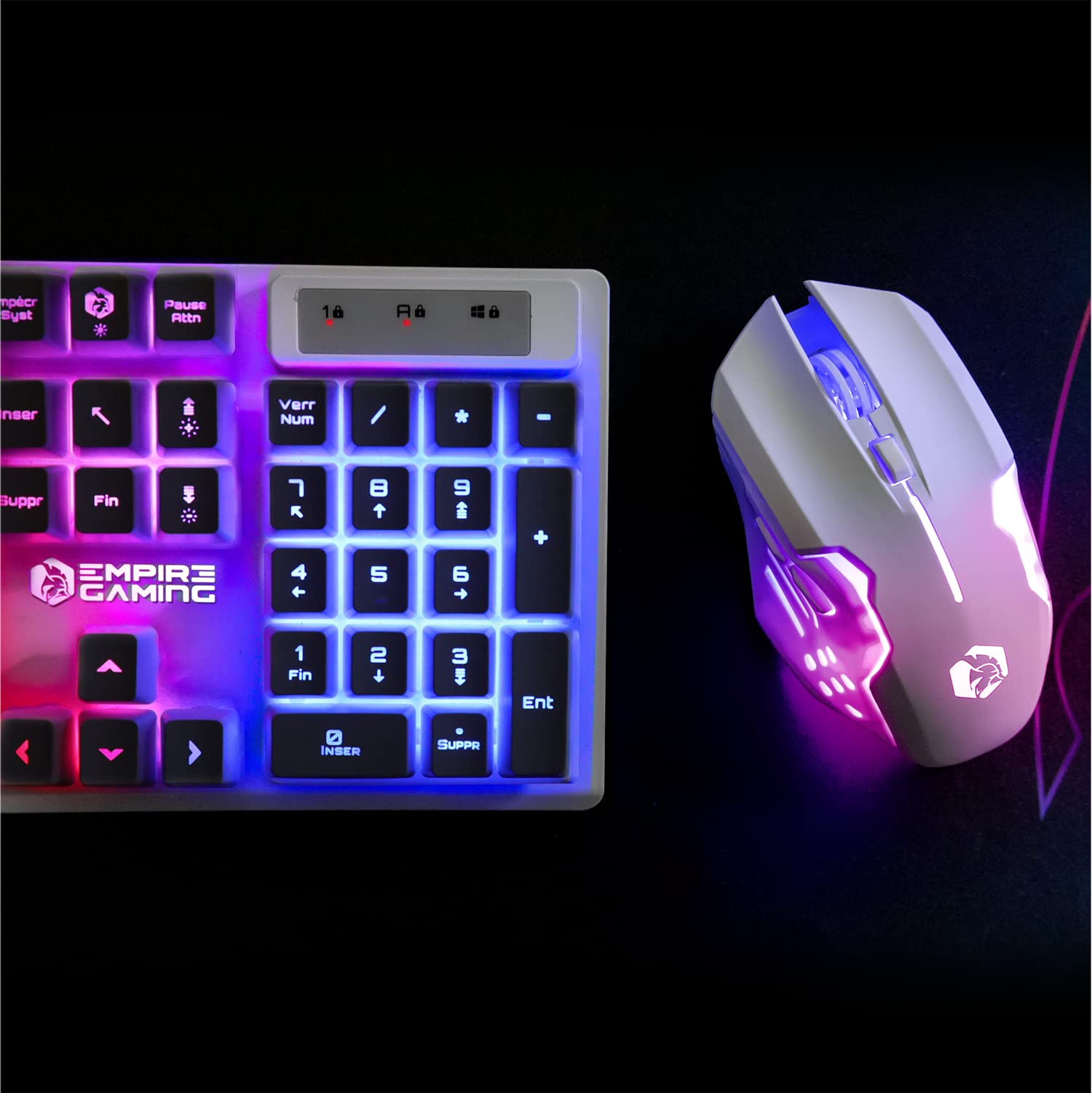 EMPIRE GAMING RF903 Wireless Rechargeable Gaming Mouse - 2.4GHz Wireless, RGB LED Backlit, Ergonomic Design, 4800 DPI, 500Hz Polling Rate - Compatible with PS4, PS5, Xbox One/Series, PC & Mac - White | Perfect for FPS, MOBA & MMO Gaming Sessions
