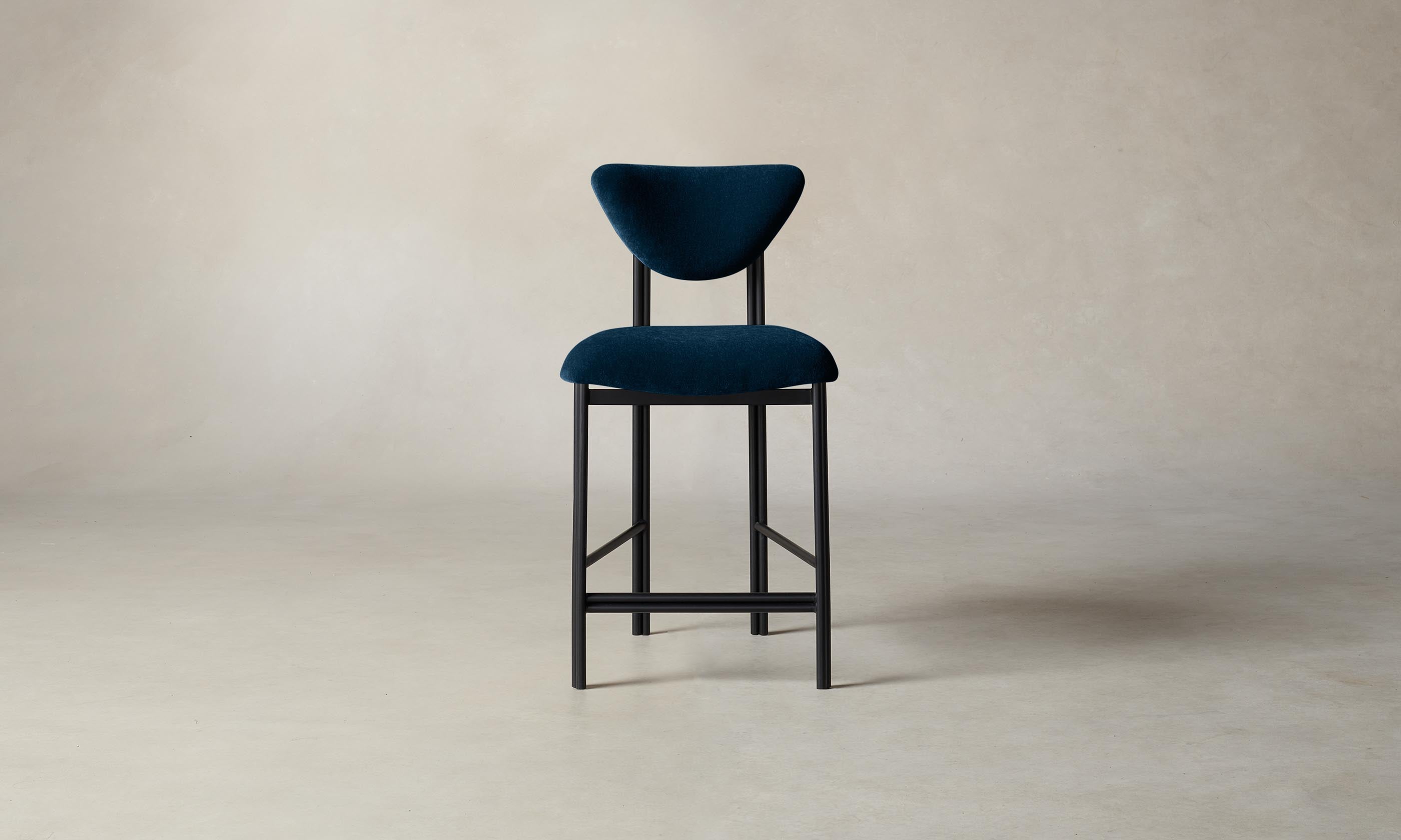 Premium Mohair Admiral Counter Stool - Modern Bar Stool with Upholstered Seat & Sturdy Metal Base - Perfect for Kitchen Islands, Breakfast Bars & Home Decor