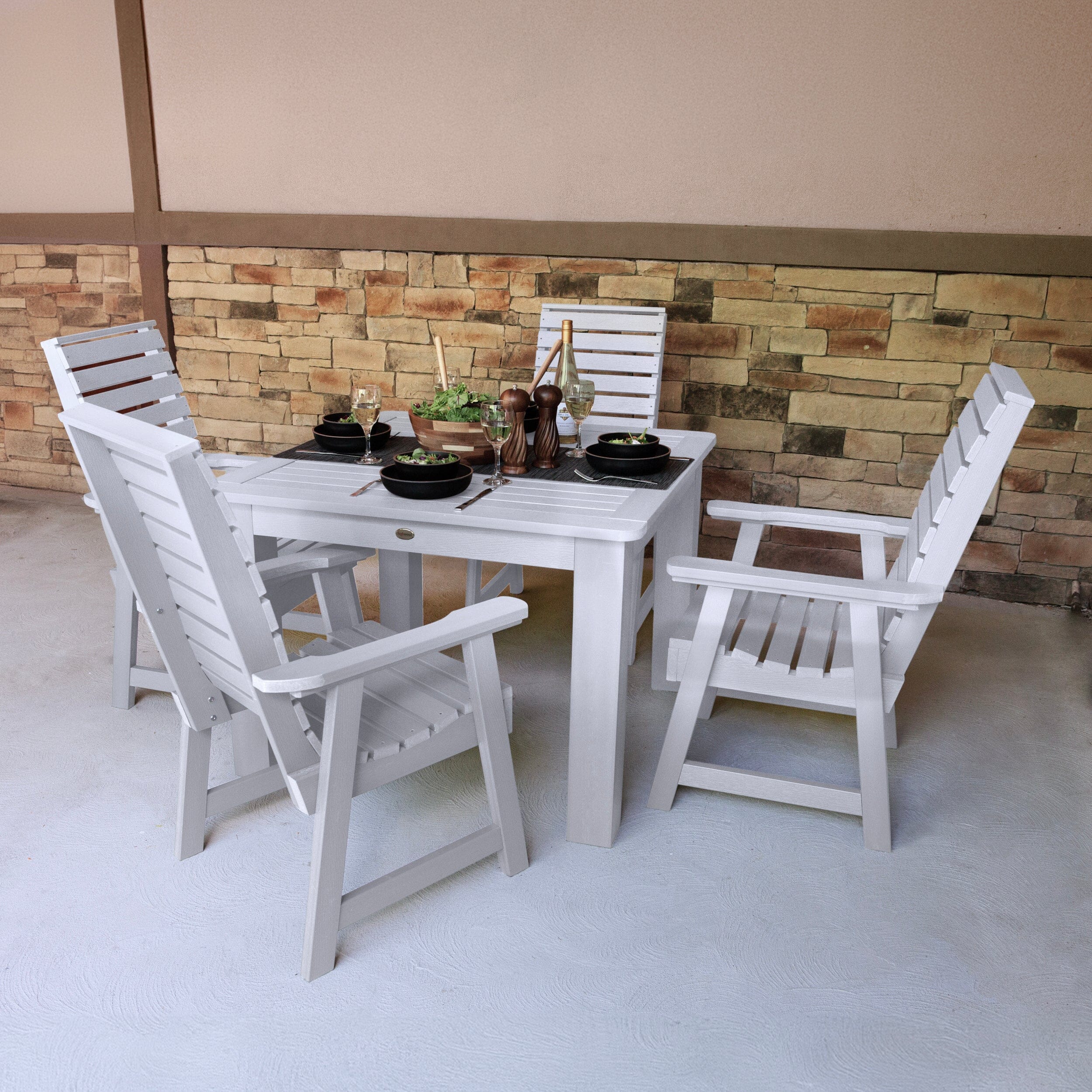 Weatherly 5-Piece Square Outdoor Dining Set 42