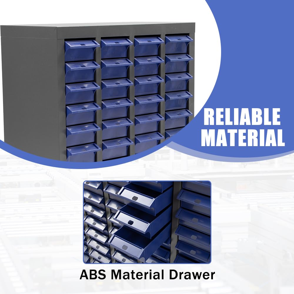 40-Drawer ABS Tool Storage Cabinet - Heavy Duty Bolt & Nut Organizer with Shelves for Hardware Parts - Perfect for Garage, Workshop, and DIY Tool Organization (Grey)
