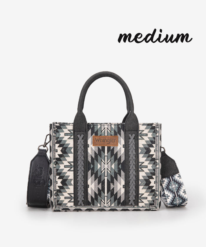 Wrangler Aztec Print Whipstitch Canvas Tote Bag Set - Stylish & Durable Handbag for Women, Perfect for Shopping, Beach & Everyday Use