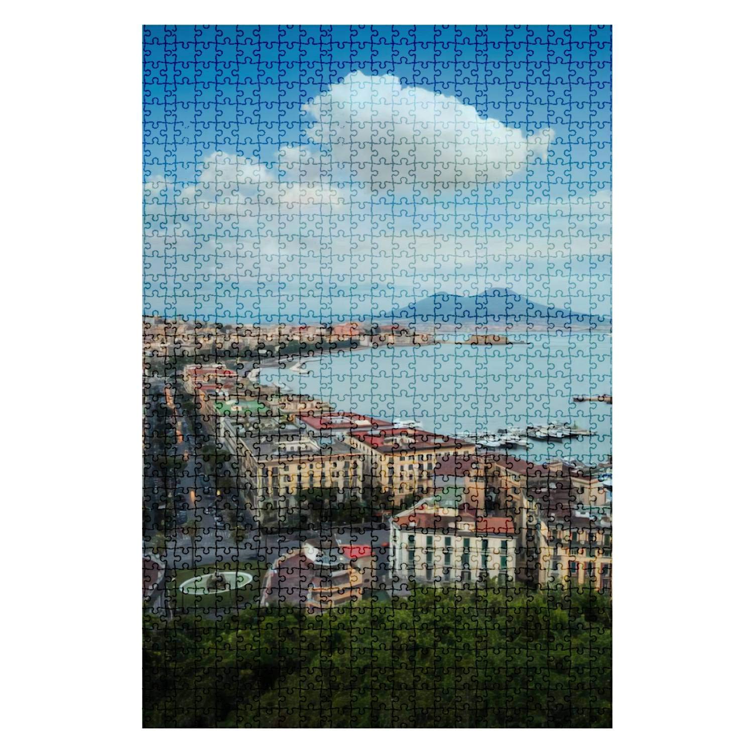1000-Piece Wooden Jigsaw Puzzle - Stunning Naples Water City Scenic View from Posillipo Terrace | Fun & Challenging Board Puzzle for Adults & Kids | Large DIY Educational Toy Game | Perfect Gift & Home Decor | Great for Family Bonding, Stress Relief & Cognitive Development
