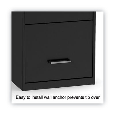 Alera Soho 3-Drawer Vertical File Cabinet - Letter Size, Black (14