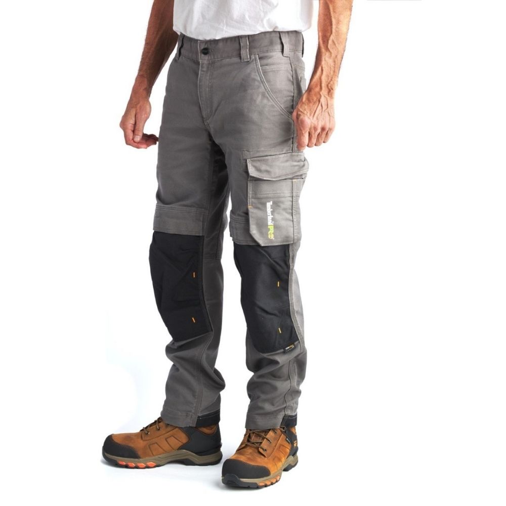 Timberland PRO Ironhide Men's Knee Pad Work Pants - Gun Metal TB0A1OYL | Durable Construction Workwear for Carpentry, Roofing & Heavy Duty Jobs