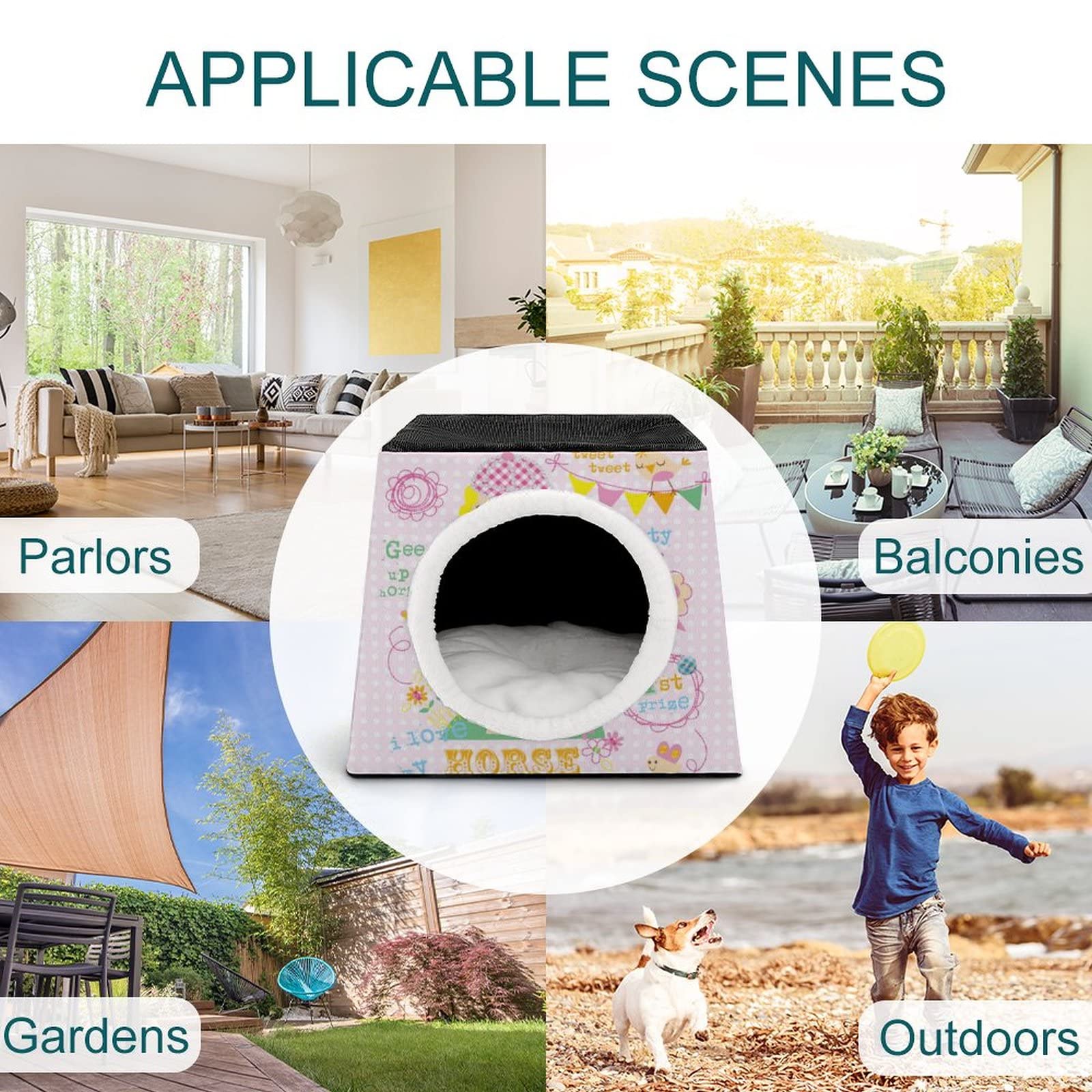3-in-1 Foldable Cat House with Removable Cushion - Multi-Functional Cat Bed, Sofa & Scratching Post - Pink Pet Furniture for Indoor Cats - Perfect for Playtime, Napping & Lounging in Living Rooms or Bedrooms