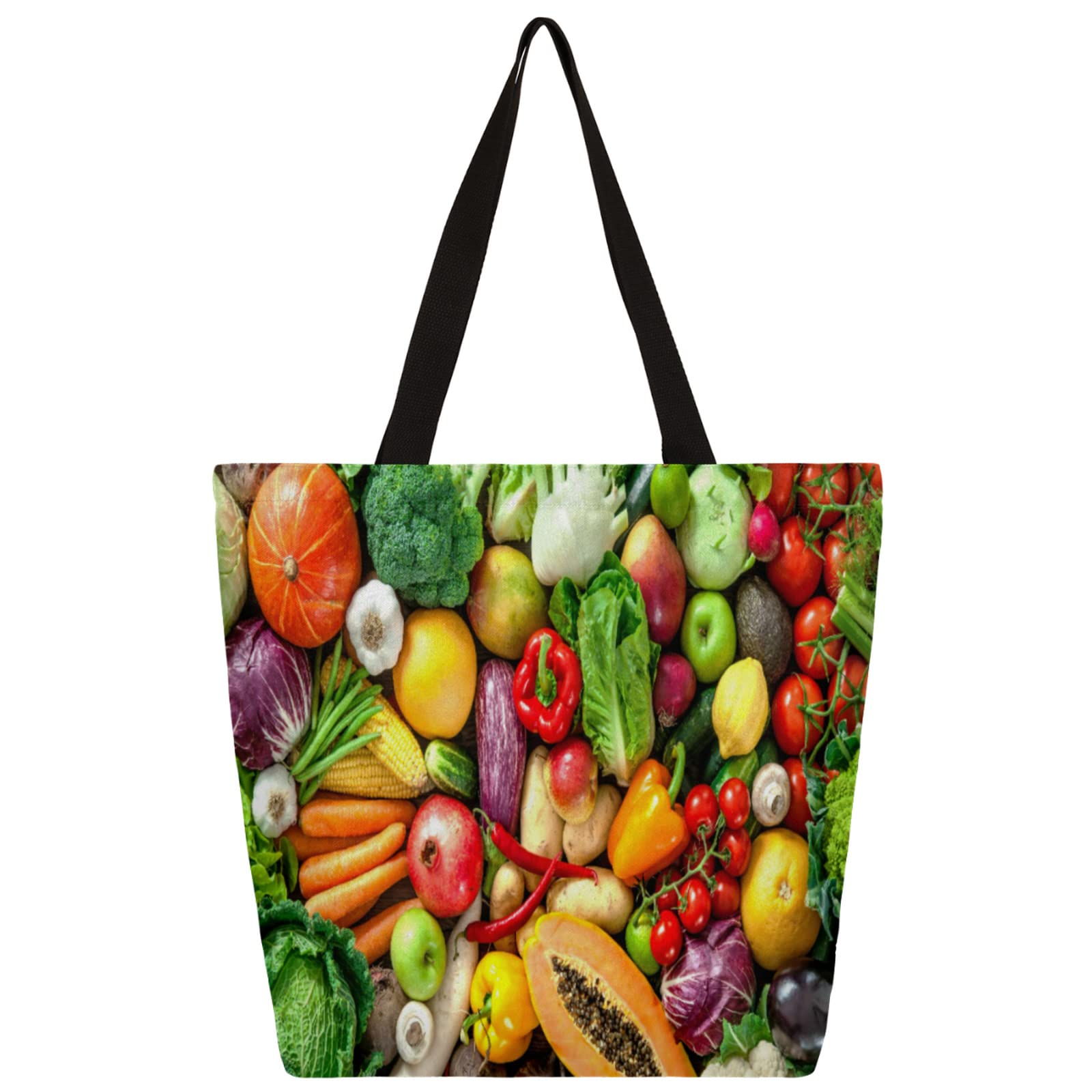 Eco-Friendly Canvas Tote Bag for Women & Men - Large Reusable Grocery Bag with Heavy Duty Handles - Perfect for Shopping, Work, School, and Beach Trips - Durable Fruit & Vegetable Market Tote for Everyday Use