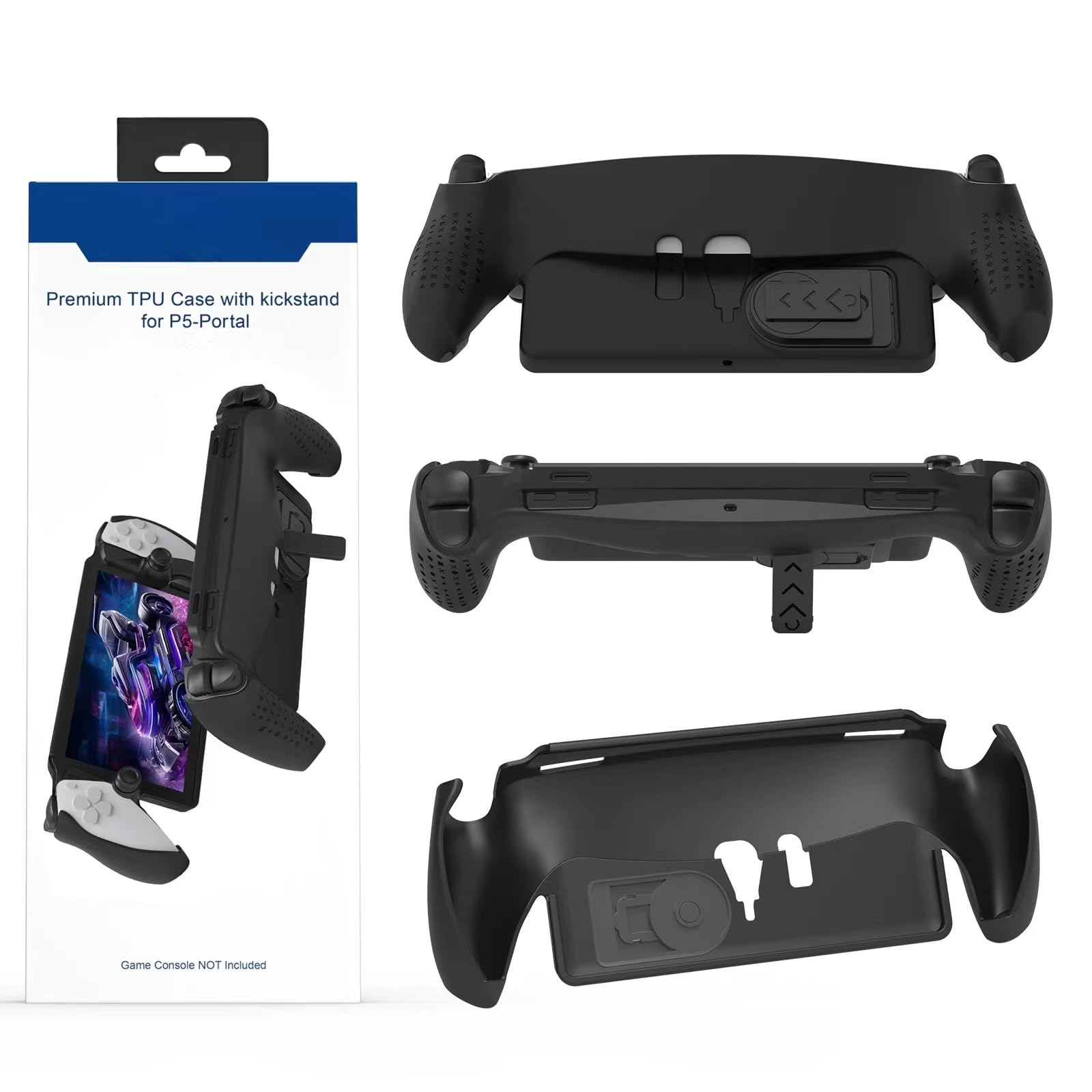 Premium PS5 Portal Remote Player Protective Case - Stylish & Comfortable with Built-in Kickstand (Black) | Perfect for Gaming On-The-Go & Travel Protection
