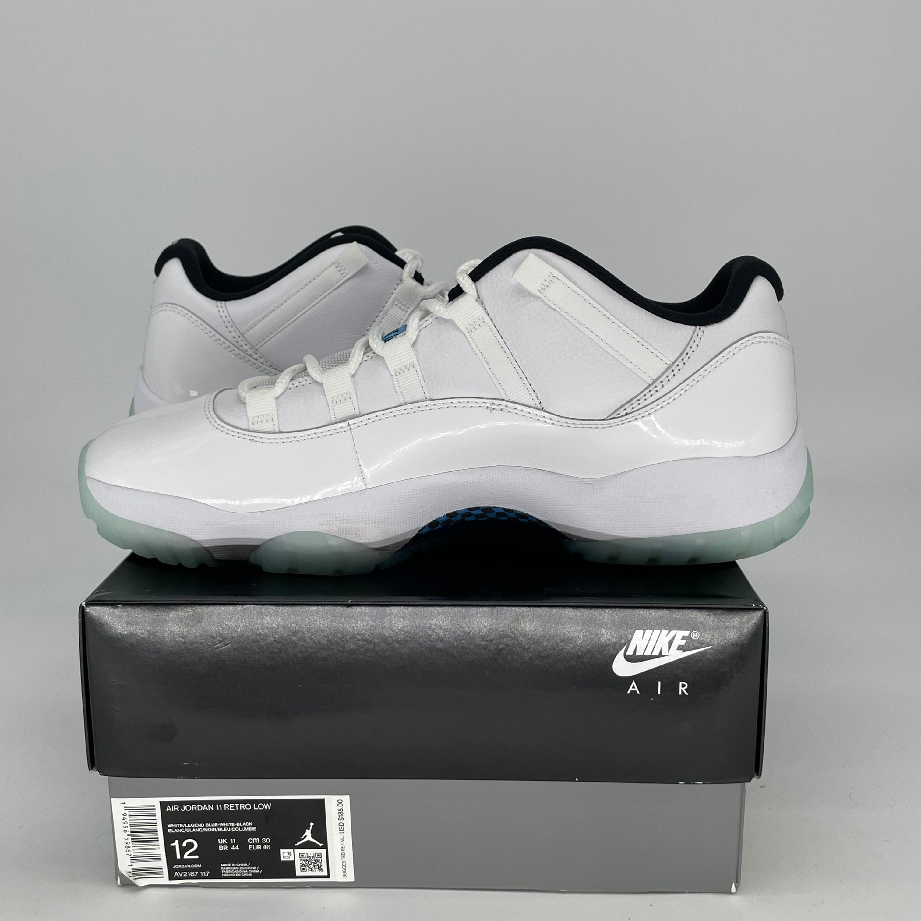 Air Jordan 11 Low Legend Blue Men's Basketball Shoes Size 12 (AV2187-117) - Retro Sneakers for Casual Wear & Sports Performance