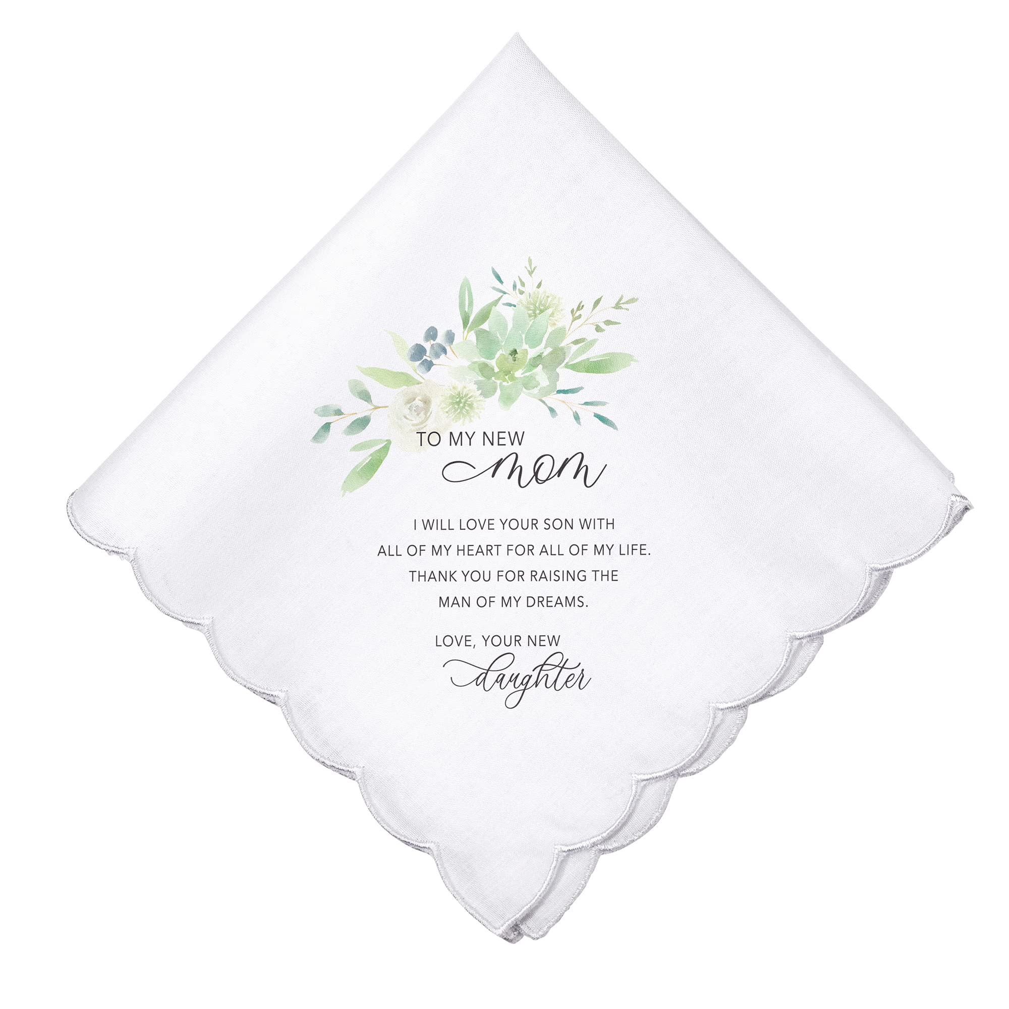Lillian Rose New Mom & Wedding Keepsake Handkerchief - Elegant White Lace Hanky for Brides, Mothers & Special Occasions - Perfect for Baby Showers, Weddings & Emotional Moments