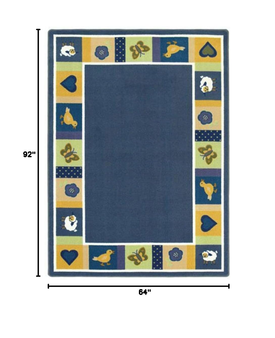Joy Carpets Kid Essentials Infants & Toddlers Baby Blues Rug - Soft Non-Slip Nursery Rug 5'4
