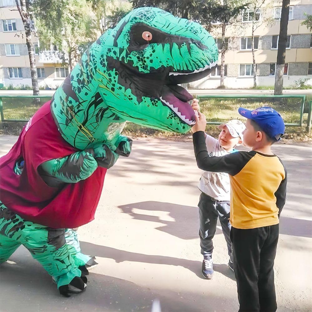 Inflatable T-Rex Dinosaur Costume for Adults - Funny Blow Up Dino Halloween Party Outfit, Dinosaur Costume Suit for Cosplay, Themed Parties & Events
