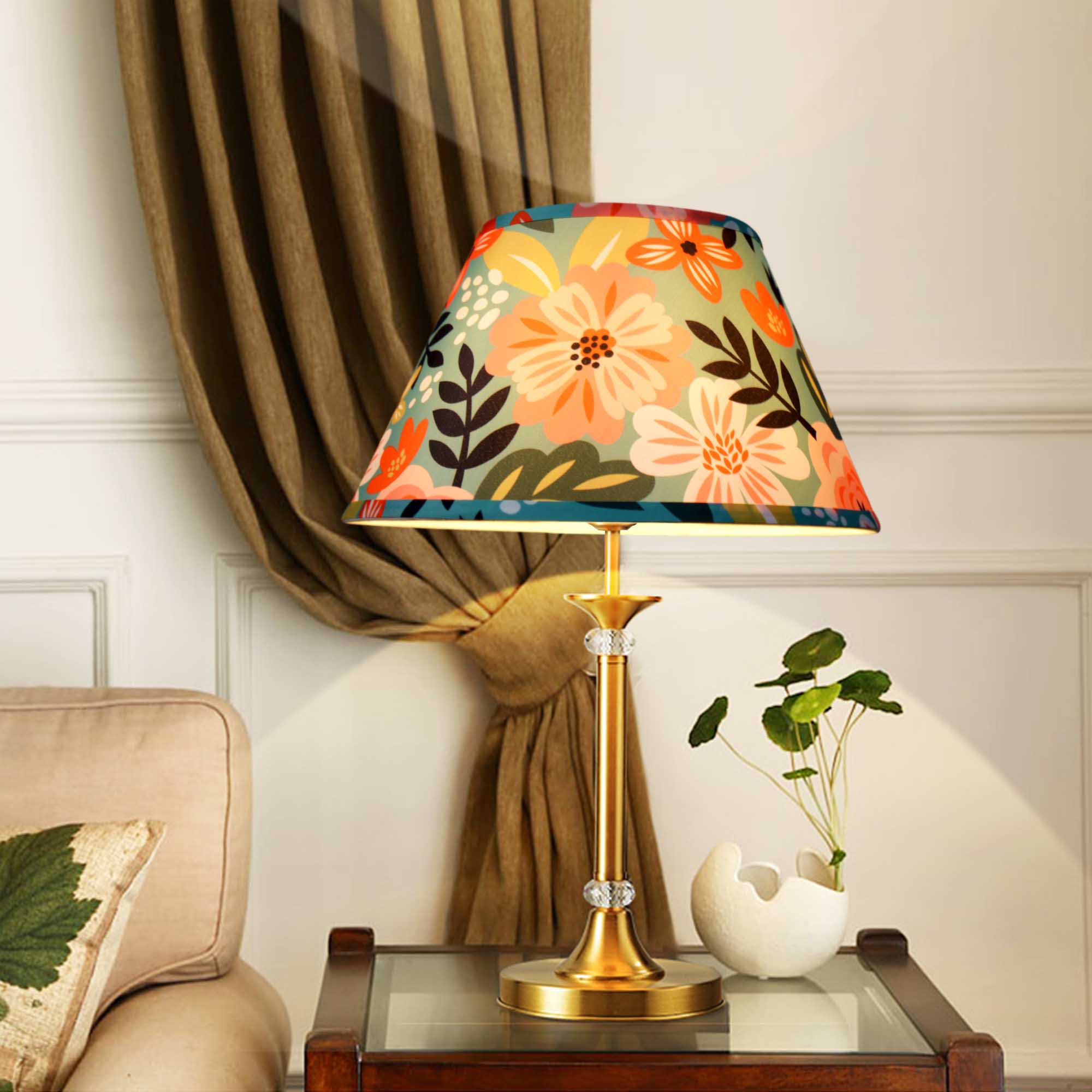 Empire Style Round Lamp Shade Set of 2 - 7x13x7.8 Inches - Carro Home Collection Limited Edition - Perfect for Living Room, Bedroom & Dining Room Lighting Decor