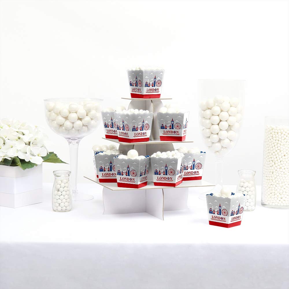 Big Dot of Happiness Cheerio, London - British-Themed Party Favor Boxes (Set of 12) - Perfect for UK Tea Parties, Bridal Showers & Royal Celebration Treats