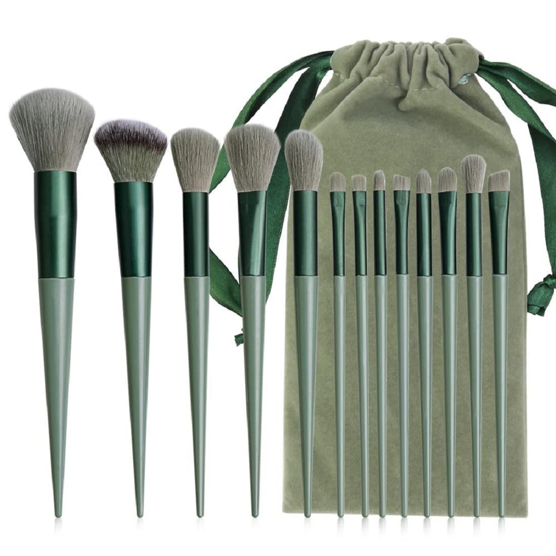 13-Piece Premium Synthetic Makeup Brush Set - Kabuki, Eyeshadow, Eyeliner & Blending Brushes for Face Powder & Blush | Travel-Friendly Cosmetic Brush Kit for Professional & Everyday Makeup Application