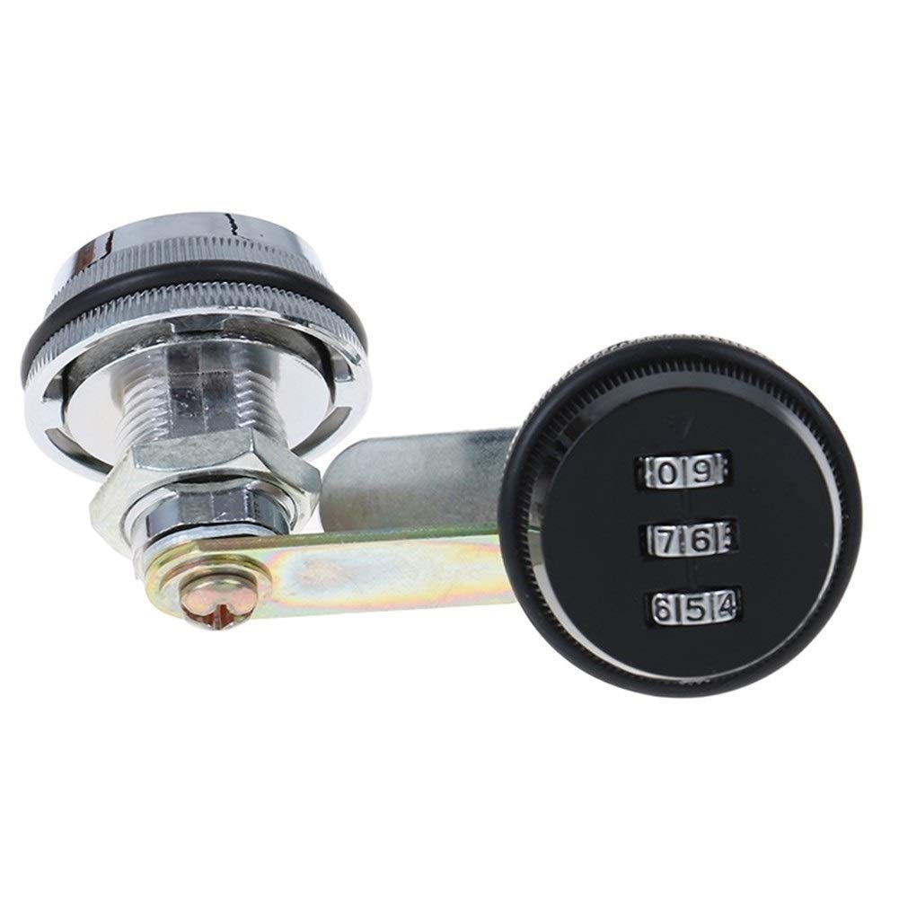 3-Digit Alloy Combination Lock - Keyless Cam Lock for Mailbox, Cabinet, Post Box - Black Password Security Lock (Perfect for Home, Office & Outdoor Use)